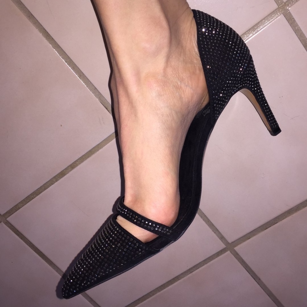 Zara Rhinestone D'Orsay Kitten Heel